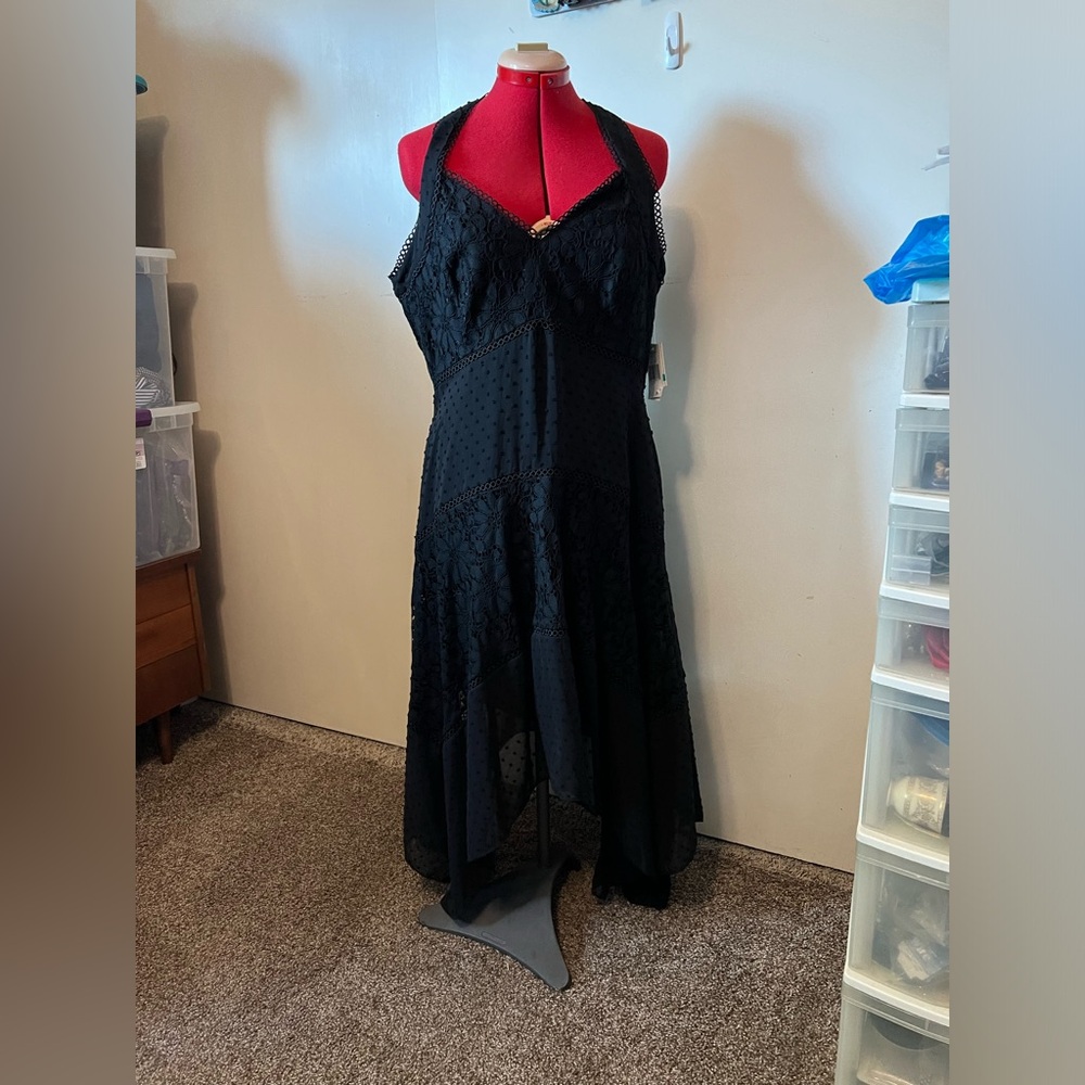 Black Eyelet Dress Size 16